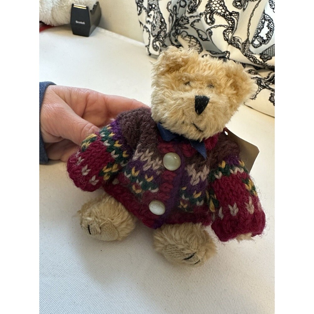 Vintage Boyd's Bear 8” Teddy Bear Wool Sweater The Archive Collection Bendable